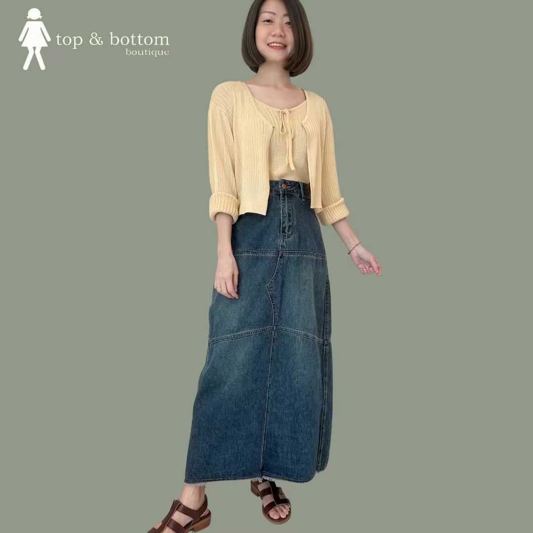 SET 2PC RIBBON FRONT CARDIGAN