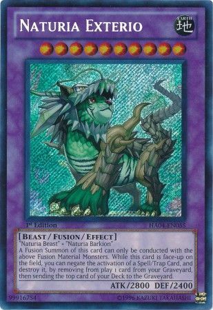 Yu-Gi-Oh! Naturia Exterio Secret Rare Card – HA04-EN055, 1st Edition From Hidden Arsenal 4