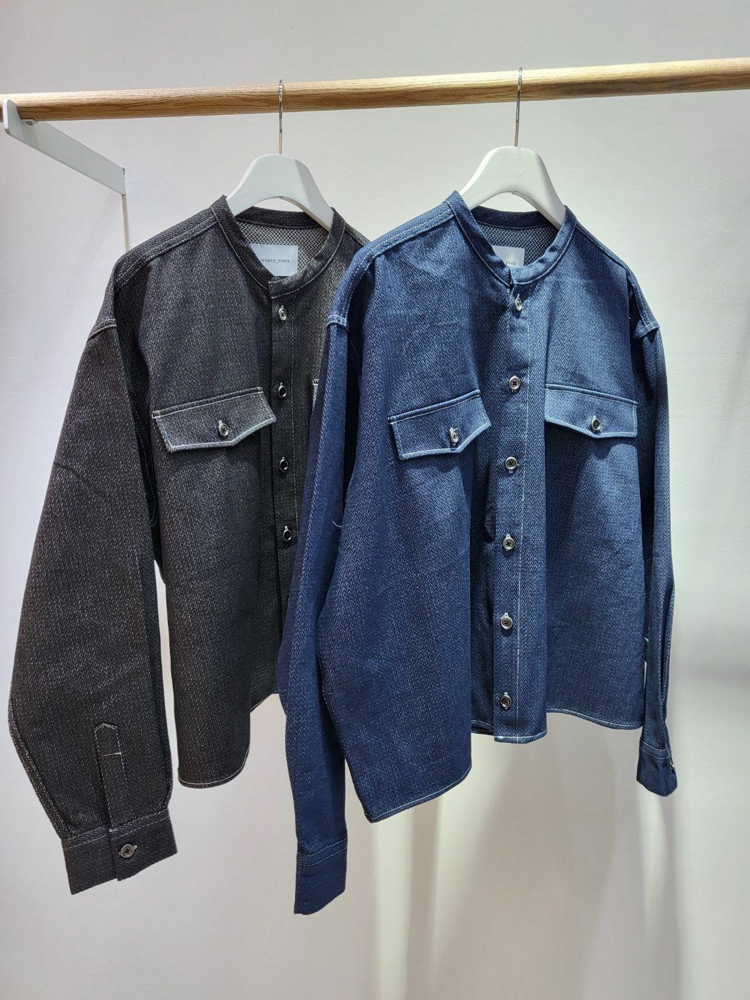 暗紋圓領開胸外套 Crunky_youth-006JK