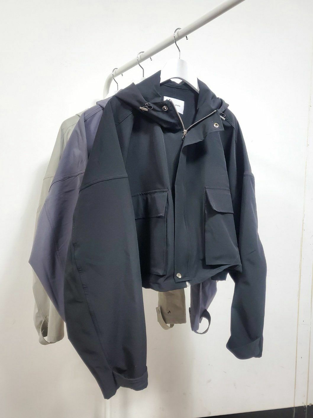 淨色連帽拉鍊短身外套 Crunky_youth-018JK