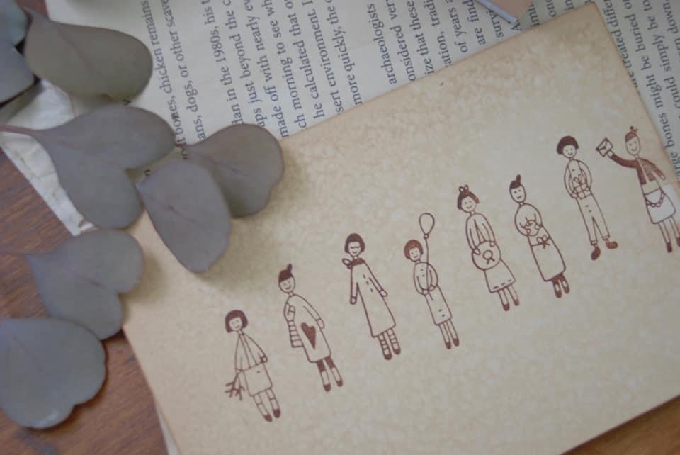 EVAKAKU little girl letter and gift stamp set