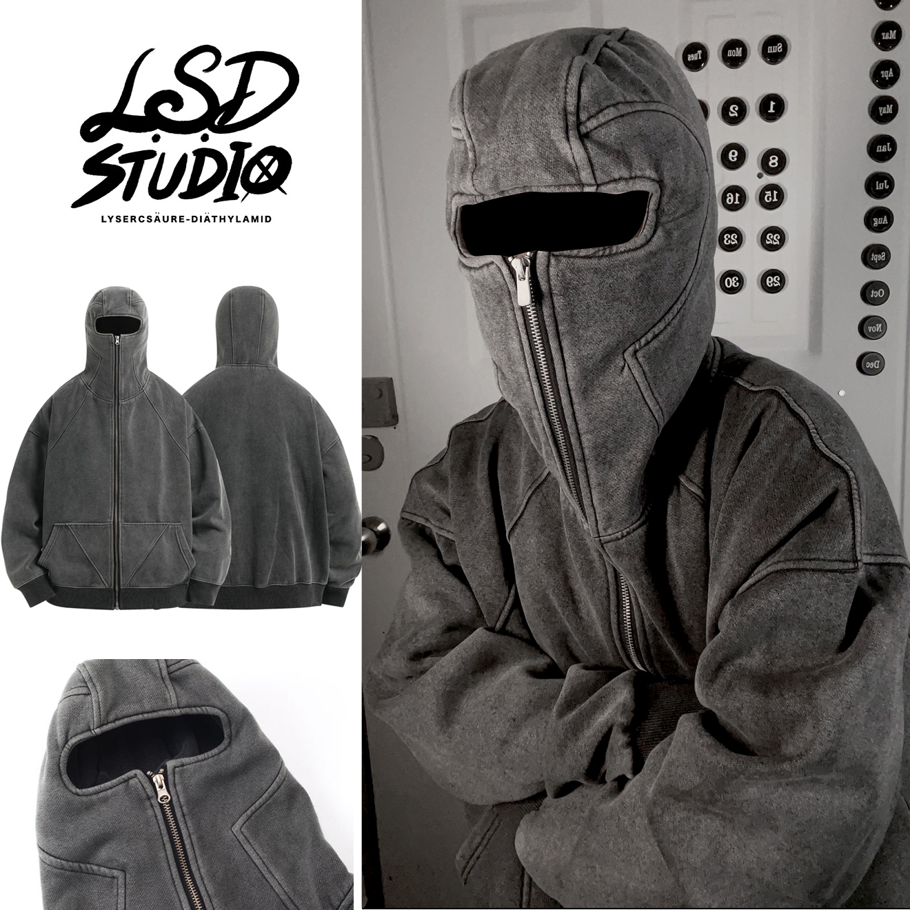 部分現貨|【CTEV666】忍者高領水洗連帽套頭外套