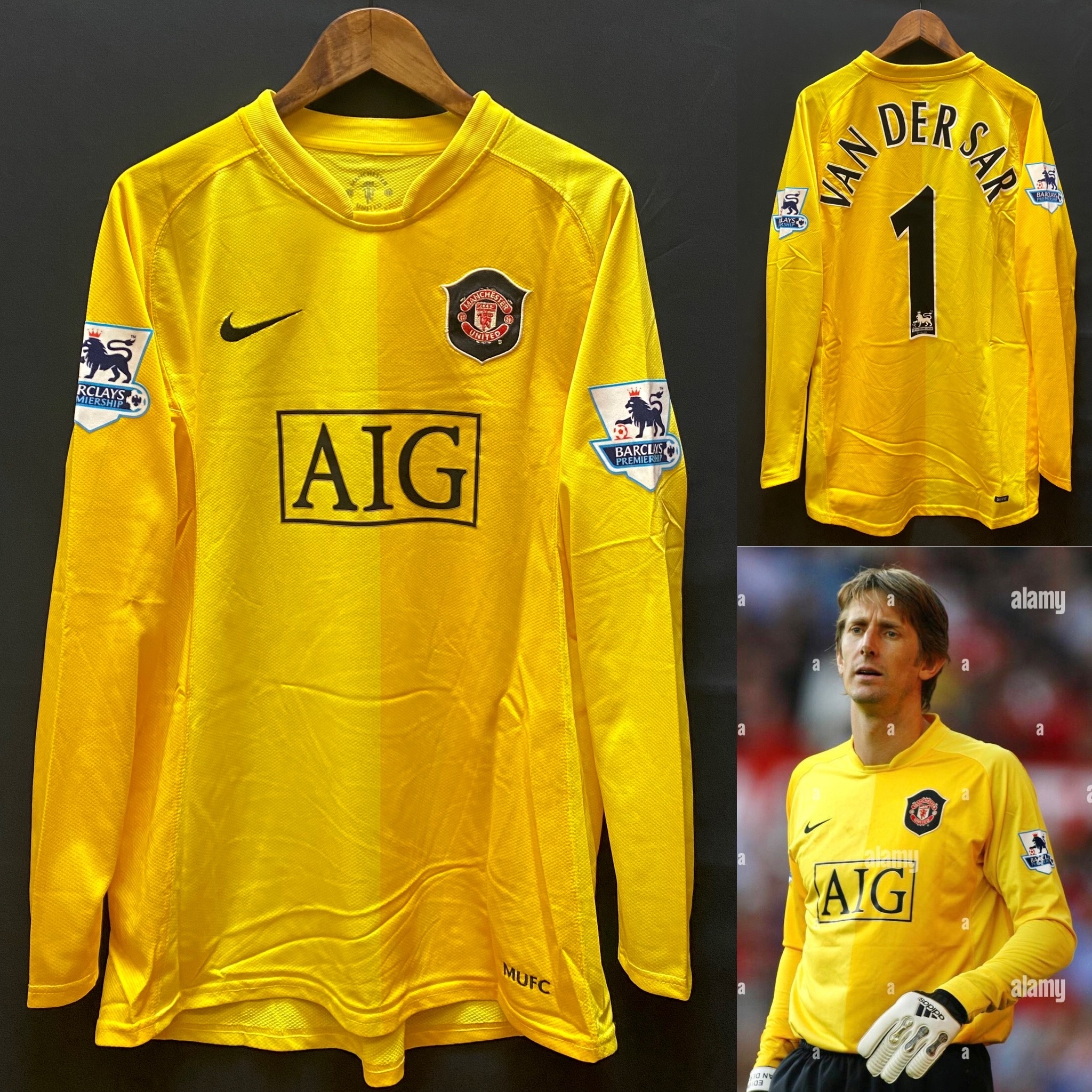 曼聯 2006-2007 Nike 黃色龍門球衣 #1 VAN DER SAR