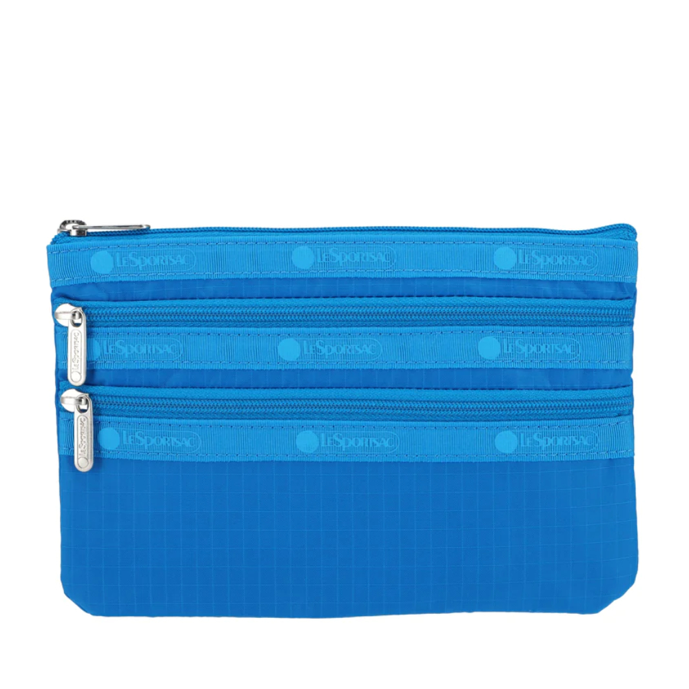 LeSportsac - 3-ZIP COSMETIC 三層拉鍊化妝包 - 極光藍