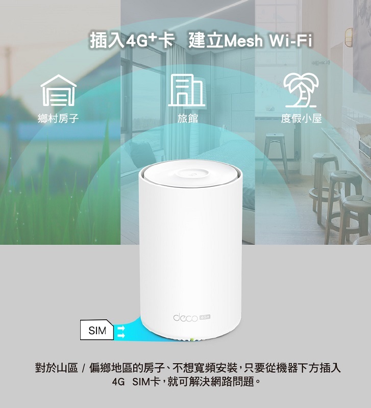 米特3C數位–TP-Link Deco X20-4G 4G+ AX1800/ WiFi 6/路由器/無線網路/分享器