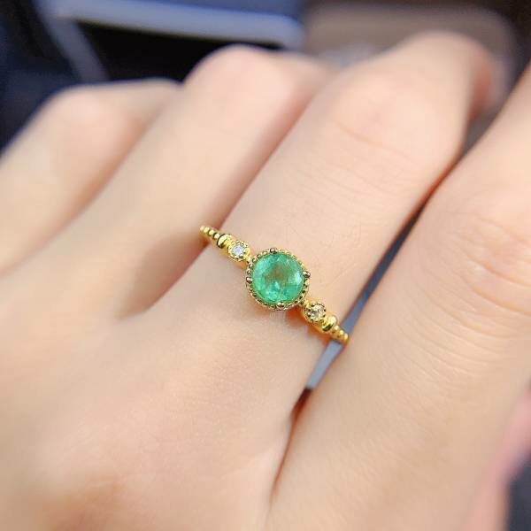 (11.13)天然哥倫比亞祖母綠 戒指