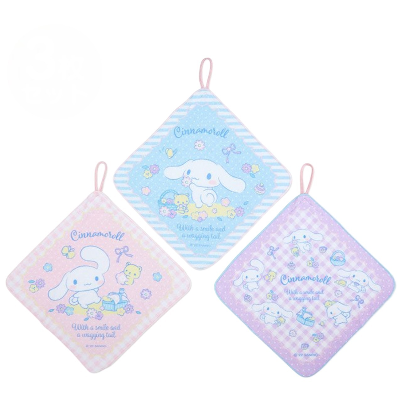 玉桂狗 純棉擦手巾 3入