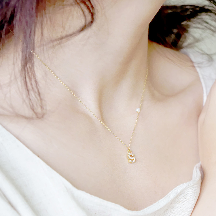 ｜訂製｜英文字母 – 誕生石 – 項鍊 (18吋)