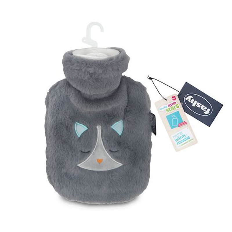 德國Fashy 0.8L暖水袋-毛絨套-貓咪