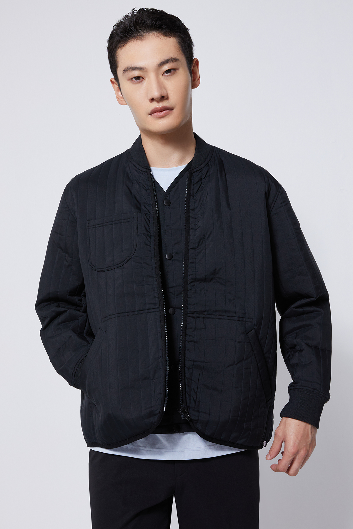 LINER 拉鍊式外套 UNISEX （霧黑）