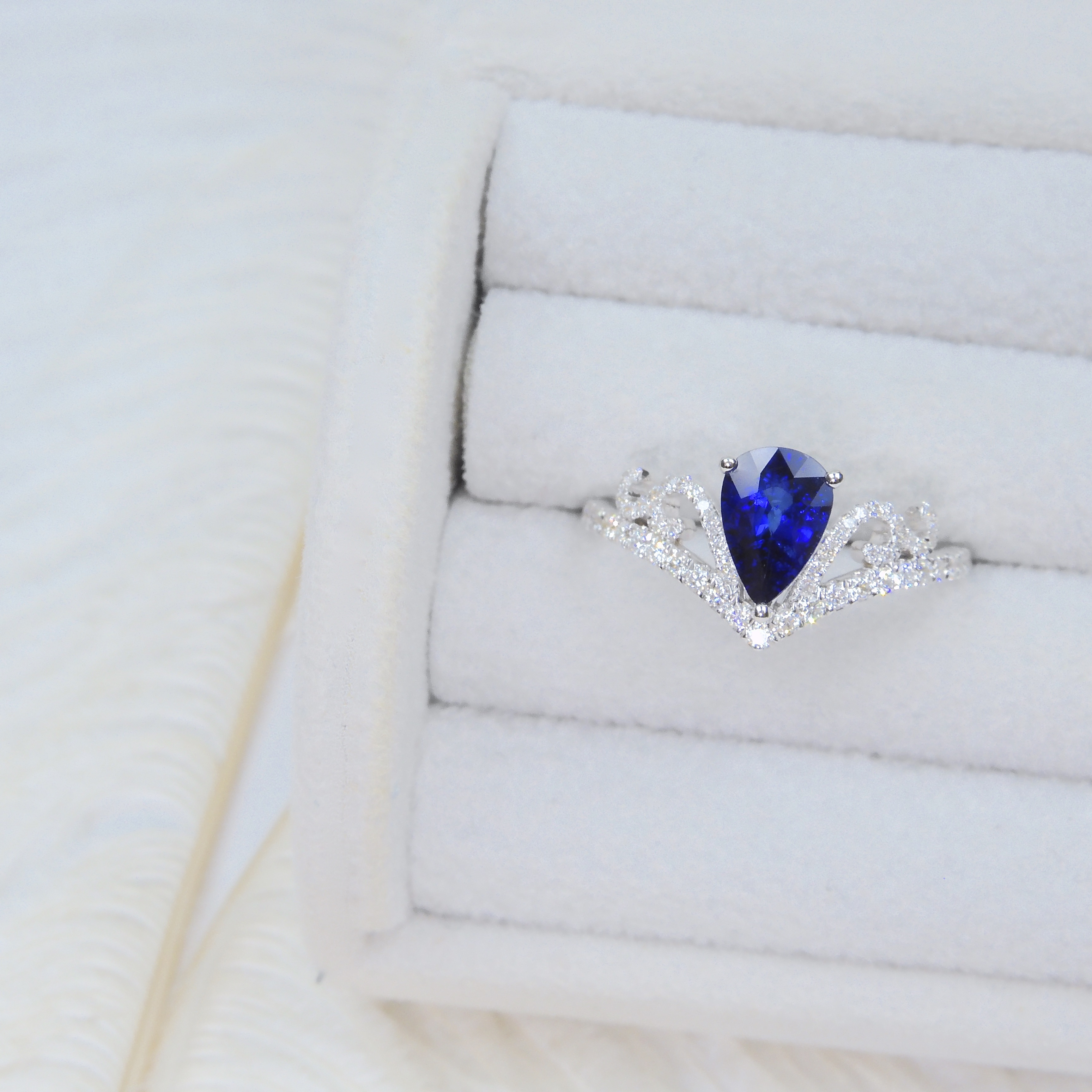 18K金 0.76ct 藍寶石戒指