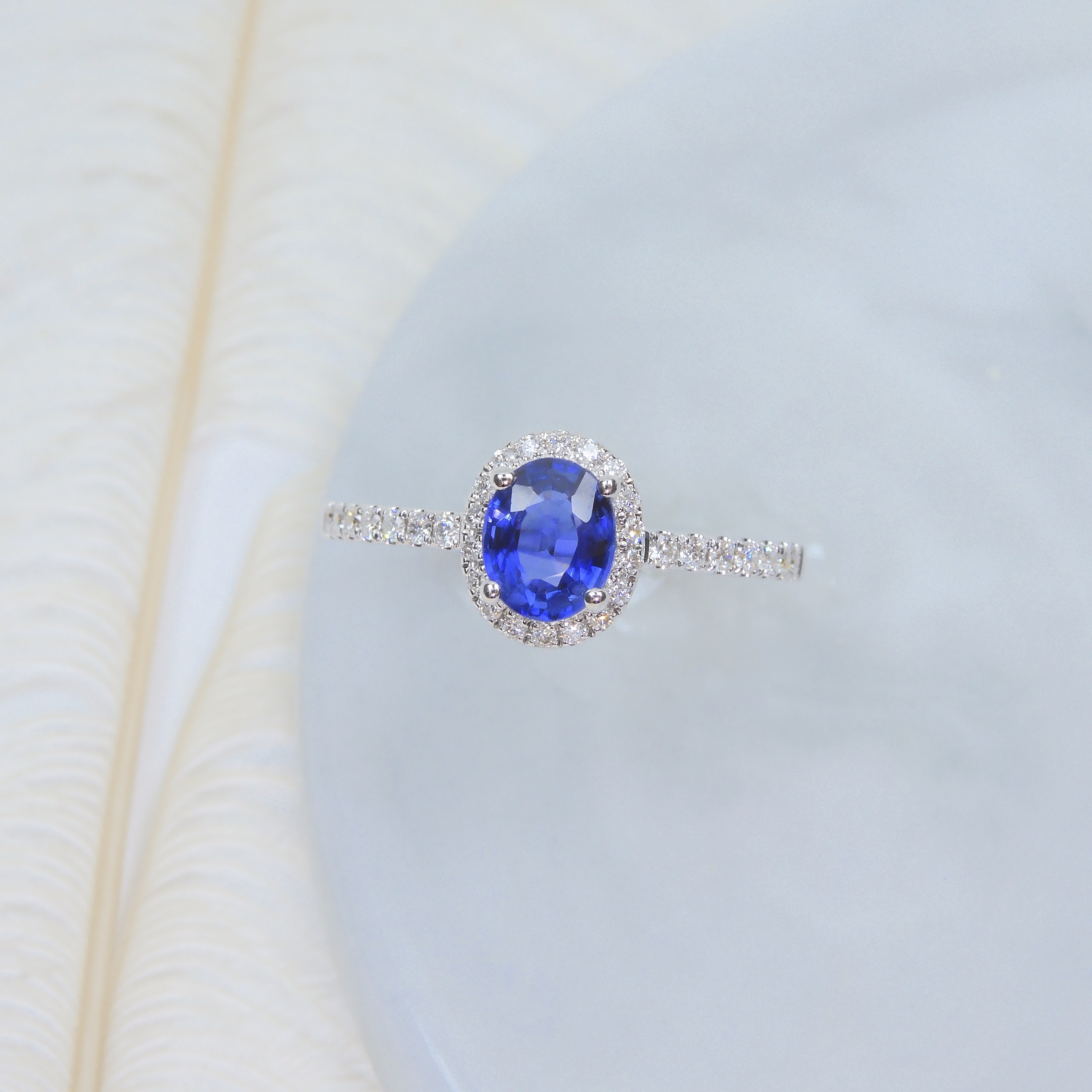 18K金 0.78ct 藍寶石戒指