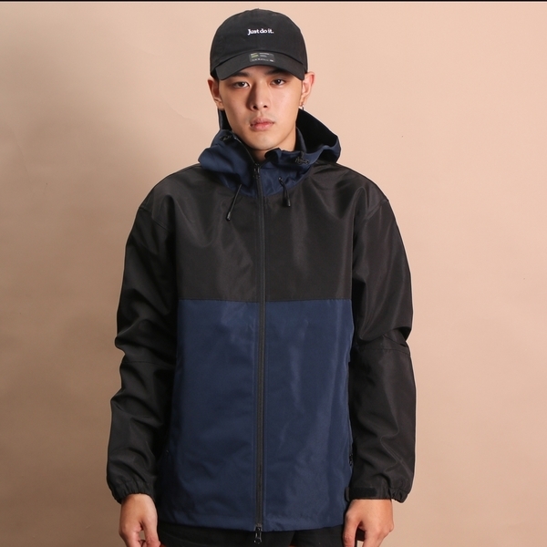 UNITED ATHLE 外套 UA 撞色 機能 防風連帽外套 黑 深藍 男 (布魯克林) 37489014002