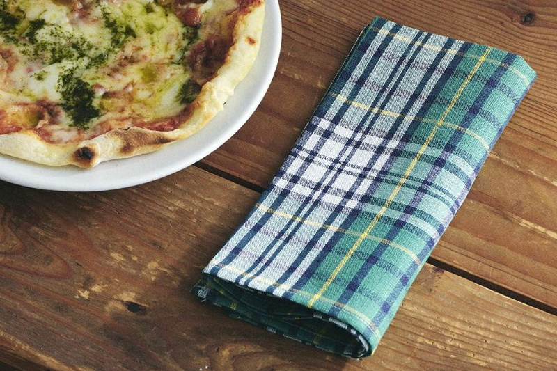 fog - 亞麻餐巾 / 綠底黃線蘇格蘭格紋