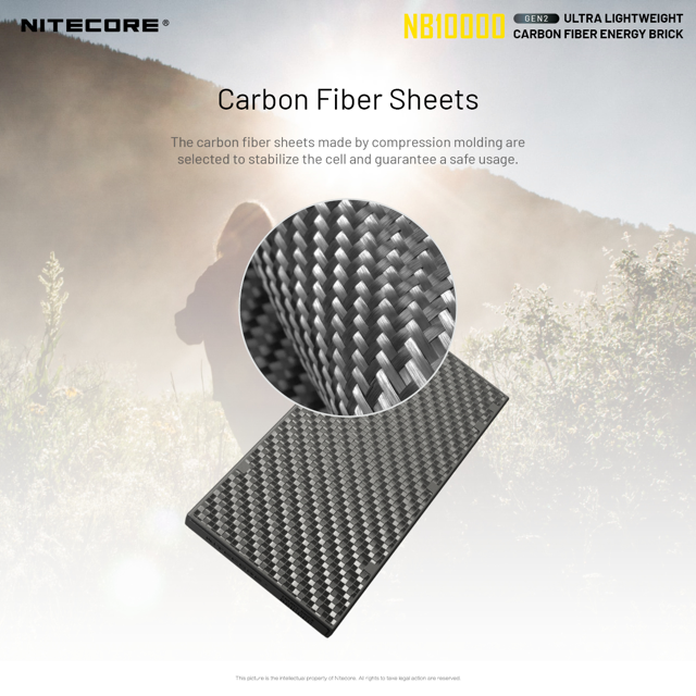 NITECORE Ultra Lightweight Carbon Fiber Energy Brick碳纖維輕跑電源 (NB10000)