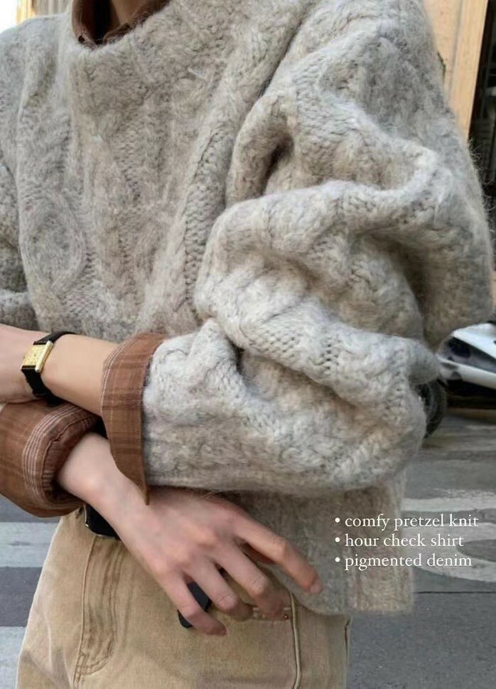ᴋᴏʀᴇᴀ🇰🇷 Overtake麻花紋羊駝毛高質感重磅毛衣（三色）
