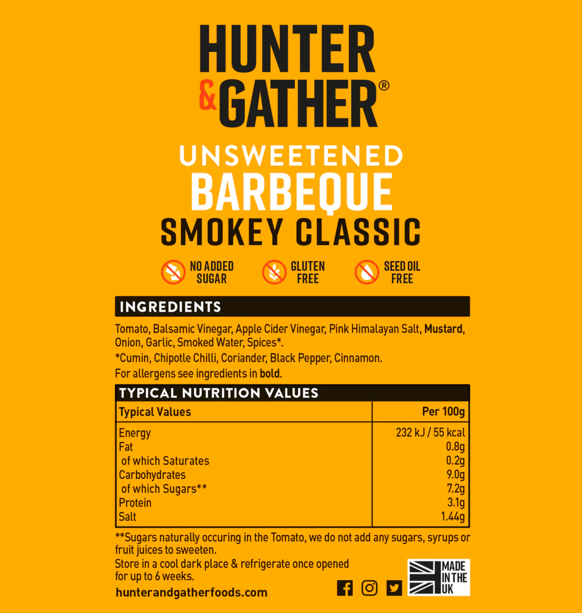 Hunter & Gather 無添加糖燒烤醬 (350g) (41703)