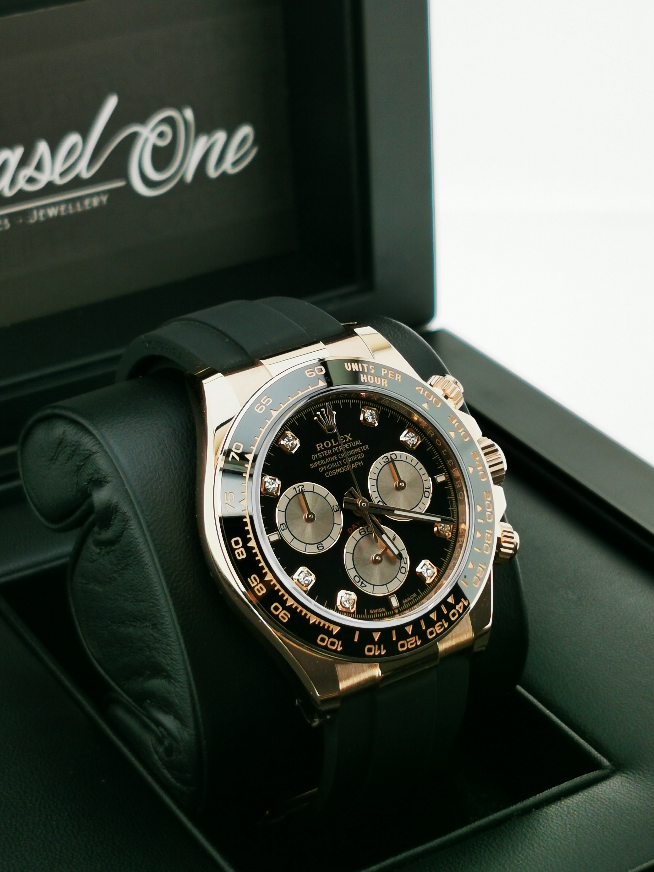 全新勞力士126515LN 126515g 126515 COSMOGRAPH DAYTONA 黑色面玫瑰金蠔式鑽石40毫米腕錶