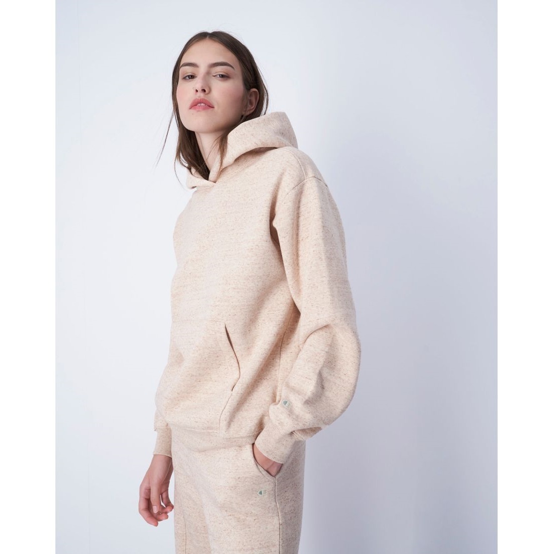 女款-ECO 有機 有機棉寬版連帽衛衣-燕麥（116729-PM006）