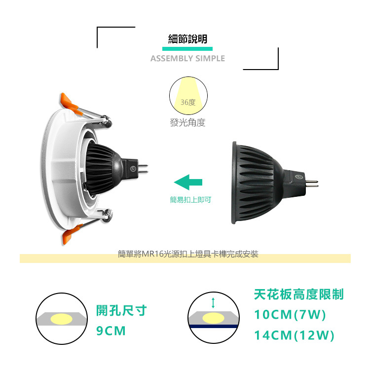 LX20-916 Brian崁燈 7W安裝方式