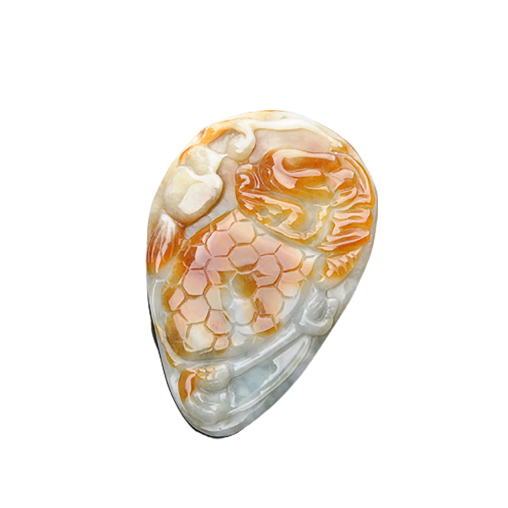  招財龍龜{天然老坑紅翡雙彩}中國結項鍊【十方】135595