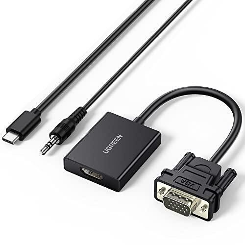 UGREEN - 50945 VGA(公)轉HDMI(母)轉換器 1080P 帶3.5mm音頻