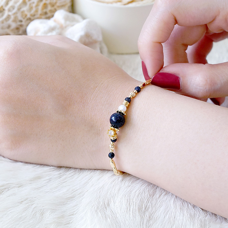 ｜財運｜小蒐藏家 – 藍金沙 – 手鍊