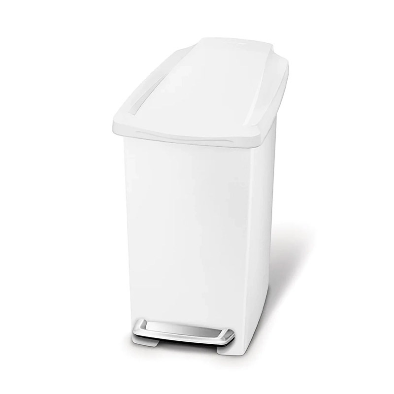 美國品牌SIMPLEHUMAN 10L 窄身腳踏垃圾桶 -白色【香港行貨】 -CW1332