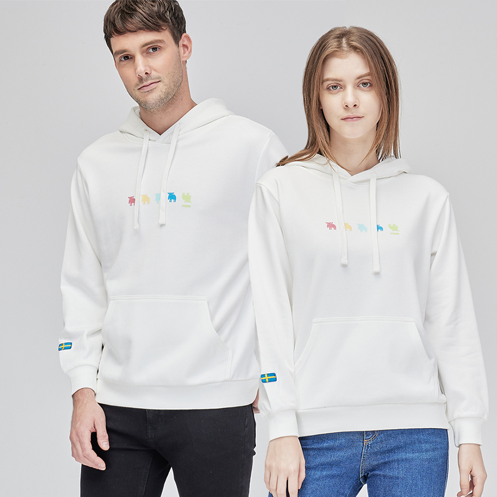 moz瑞典 彩虹駝鹿帽T-白(亞洲版)-女款