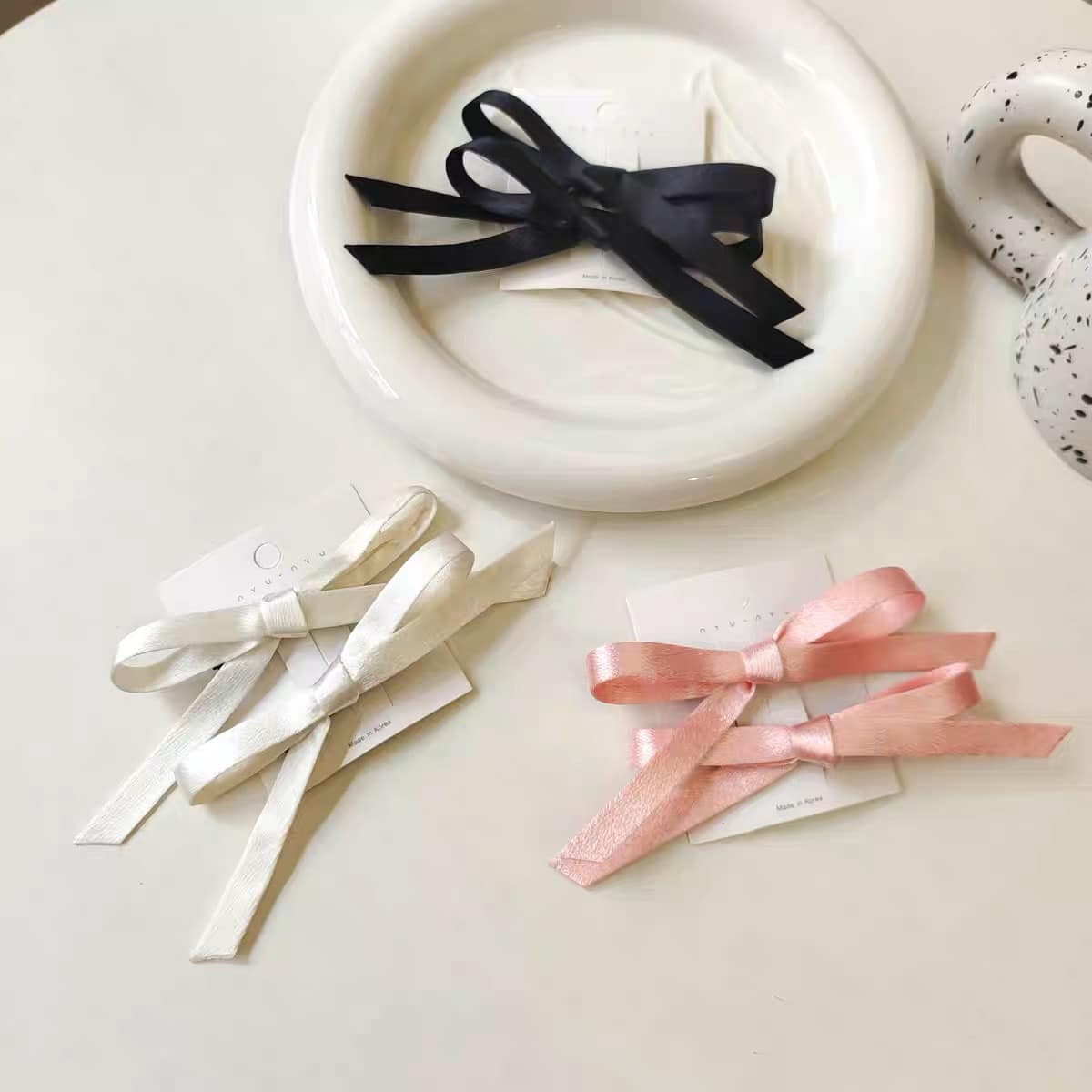 韓國蝴蝶結緞帶髮夾