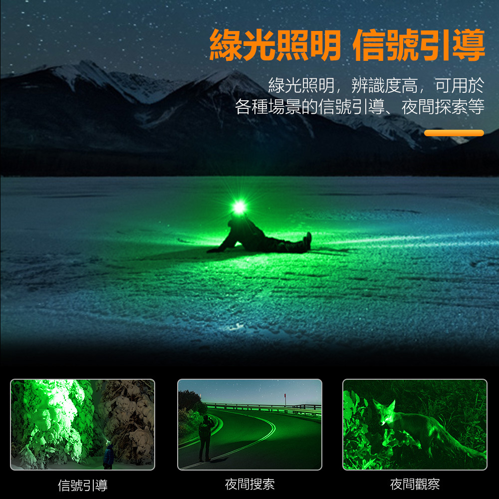 HP360頭燈 - 綠光照明夜間動物觀察