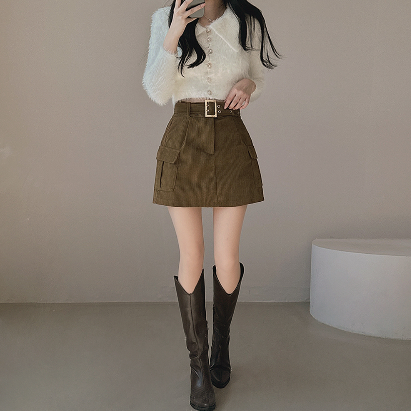 燈芯絨短裙