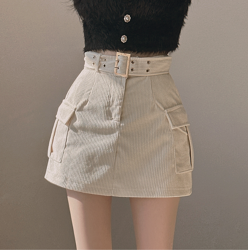 燈芯絨短裙