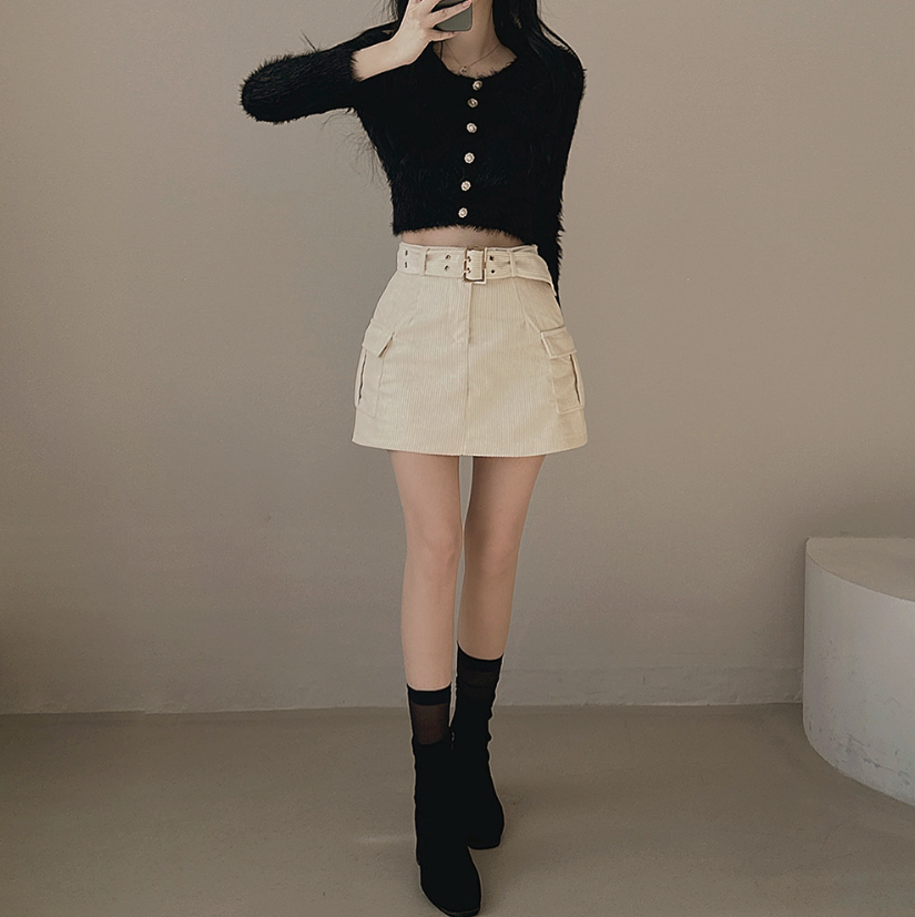 燈芯絨短裙