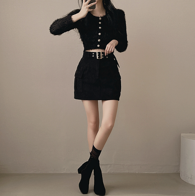 燈芯絨短裙