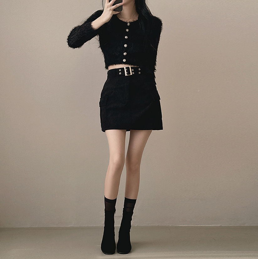 燈芯絨短裙