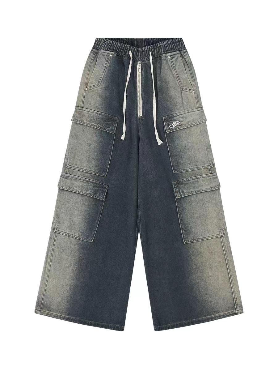 HARSH AND CRUEL 23FW 輪廓剪裁重水洗多口袋寬鬆闊腿褲 HM233060350