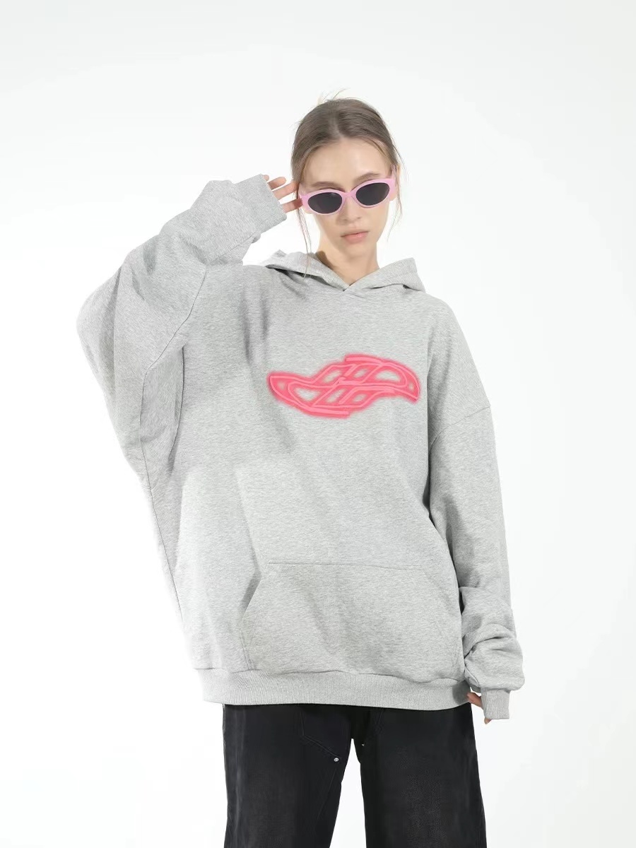 Harsh and Cruel 23FW 霓虹超跑發泡LOGO漸層寬鬆帽T HN233030401