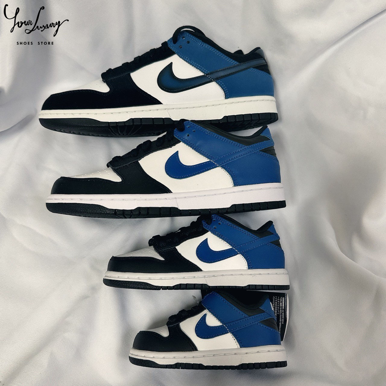 【Luxury】Nike Dunk Low 黑藍白 大人大童中童小童 噴墨藍 親子鞋 親子款 男女 男童 女童 DH9765-104