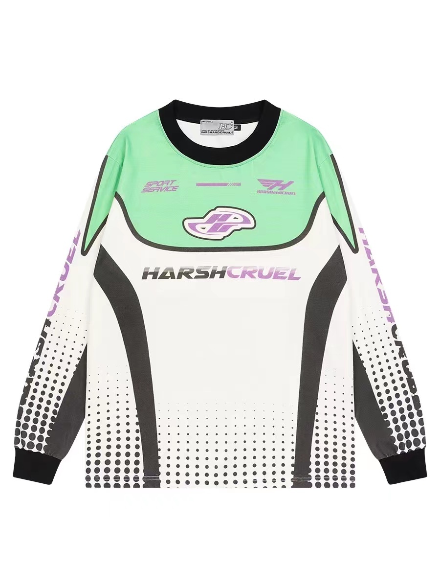 Harsh and Cruel 23FW 撞色運動賽車圓領長袖 HM233020346