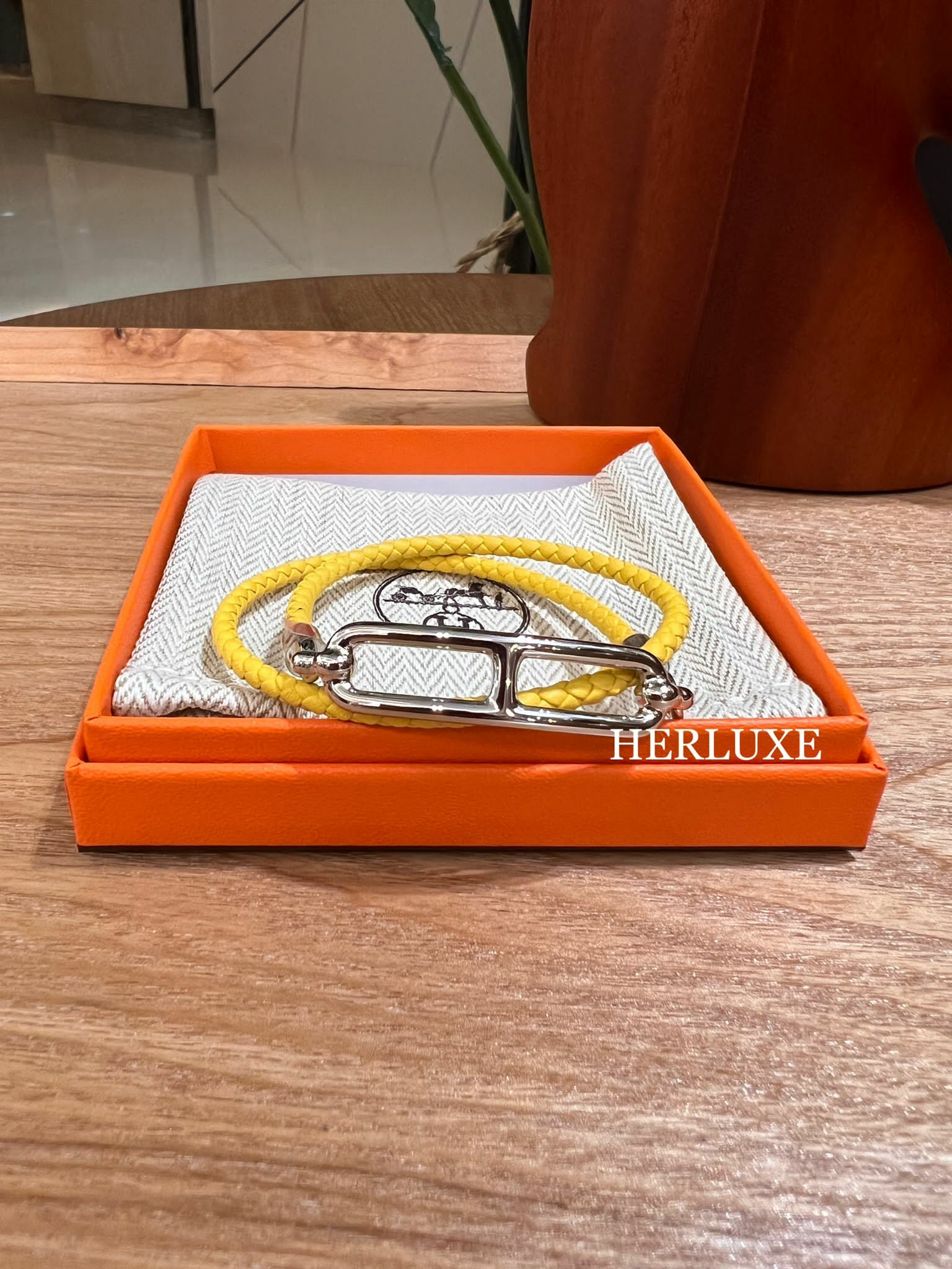 Roulis double tour tress bracelet yellow ck T3