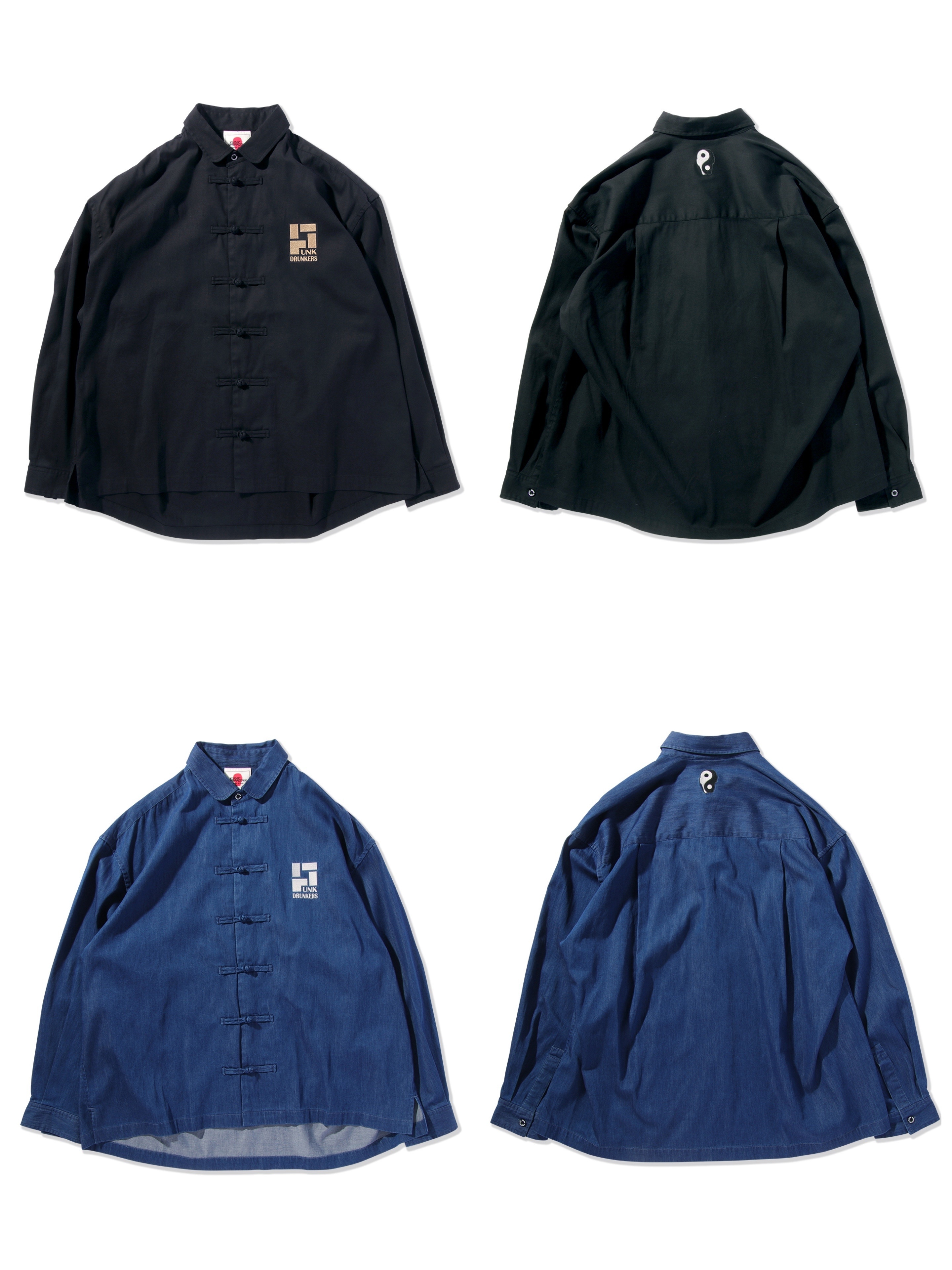 預訂2024/2月 PUNK DRUNKERS Pカンフー長袖シャツ⚠️⚠️熱賣款‼️落單前請先PM查詢貨源