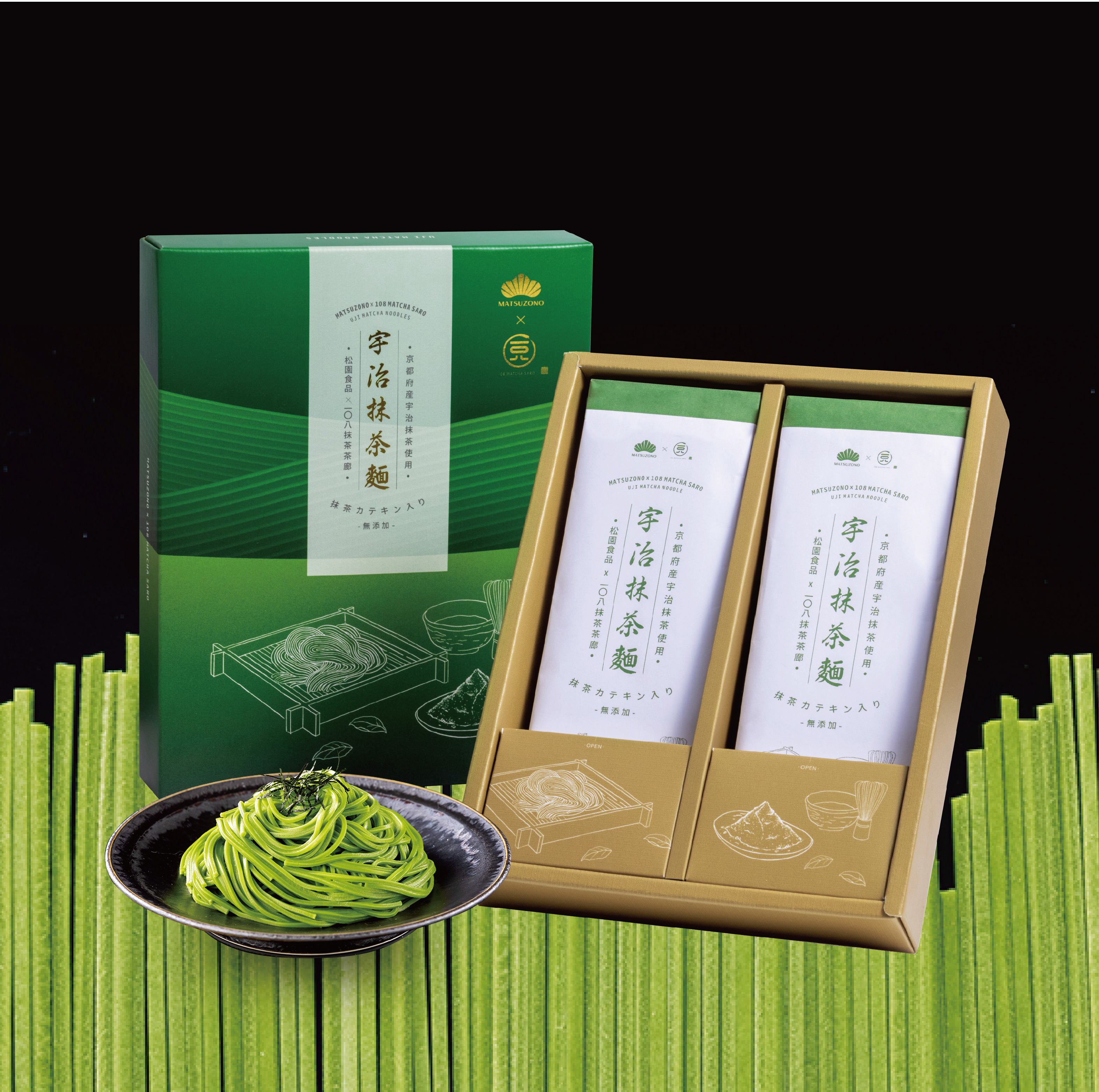 松園聯名｜一〇八抹茶茶廊-宇治抹茶麺禮盒 (6入)
