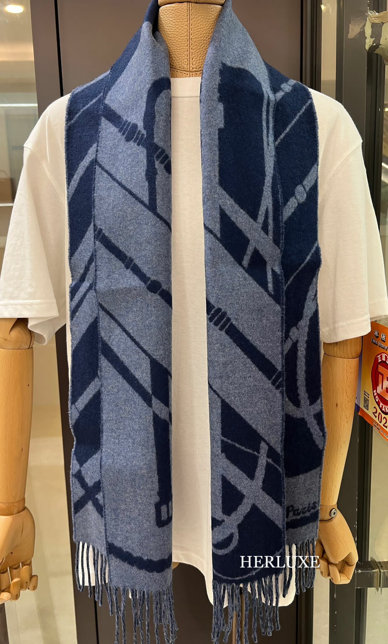 Clic-Clac muffler Marine / Bleu 25x150cm