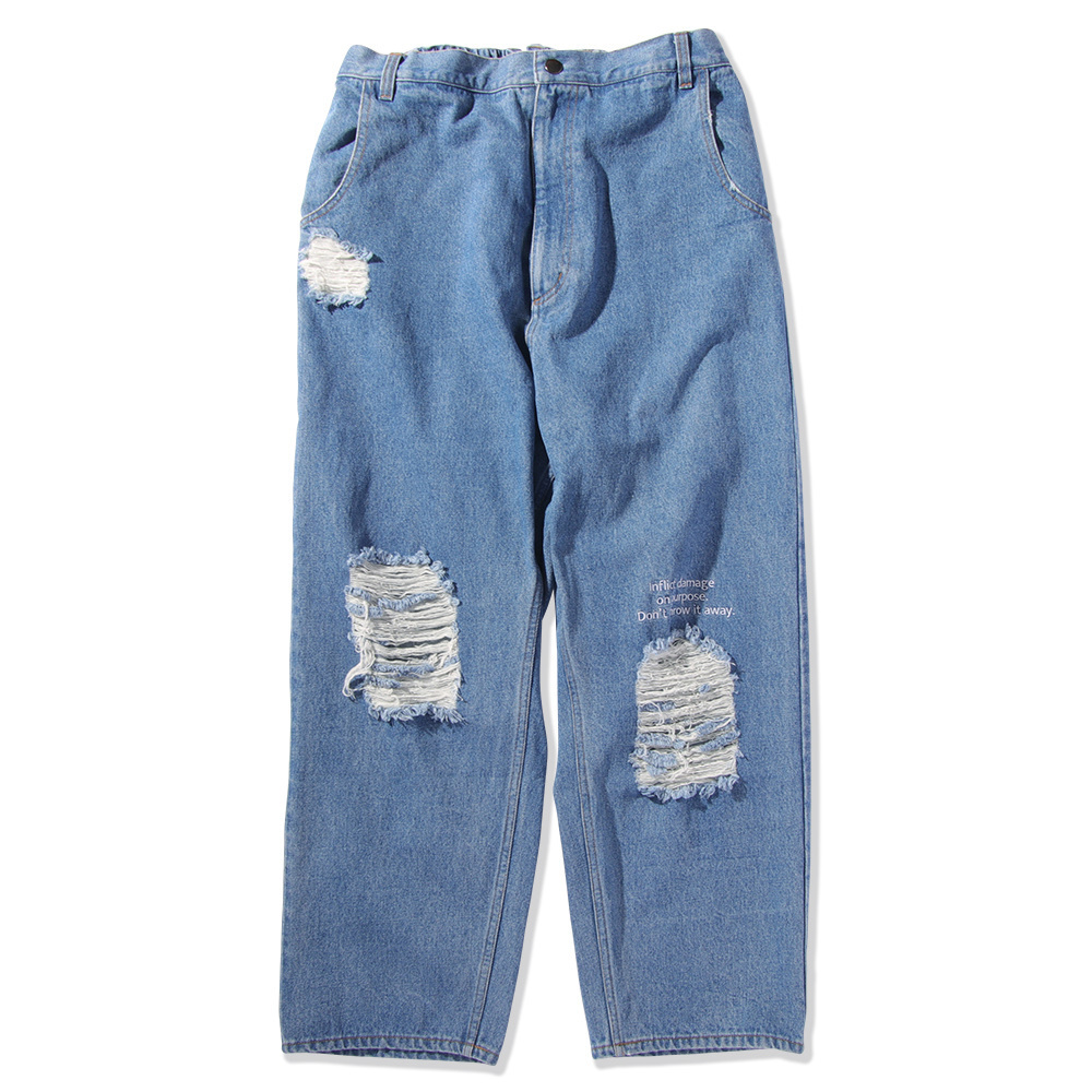 預訂2024/3月 PUNK DRUNKERS わざとダメージデニムパンツ⚠️⚠️熱賣款‼️落單前請先PM查詢貨源