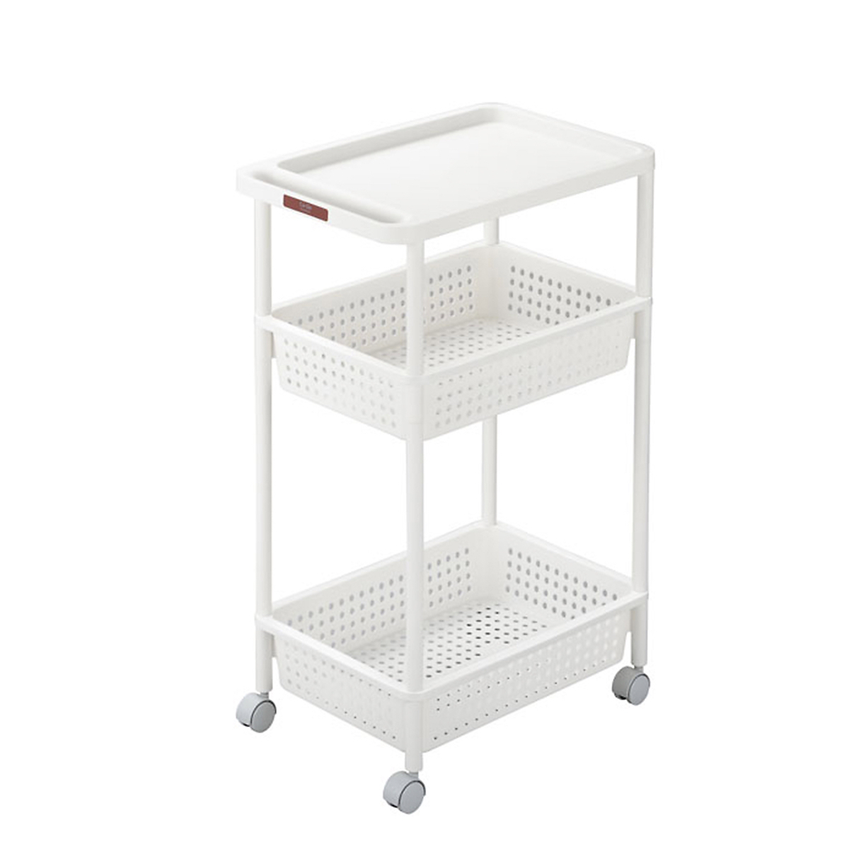 日本品牌 SANKA 窄身3層滑輪儲物架 (H77 x 48 x 33cm) 白色 -232261