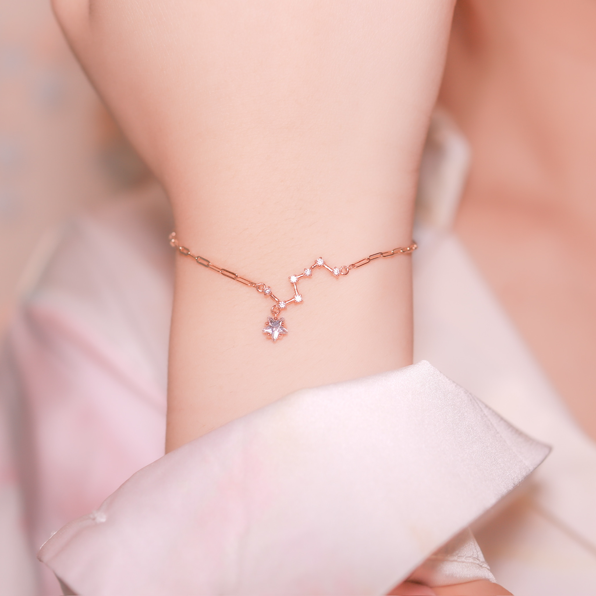 | 999足銀・白金 · 玫瑰金| 守護你的星星手鏈 （銀/玫瑰金）| BR0805 |