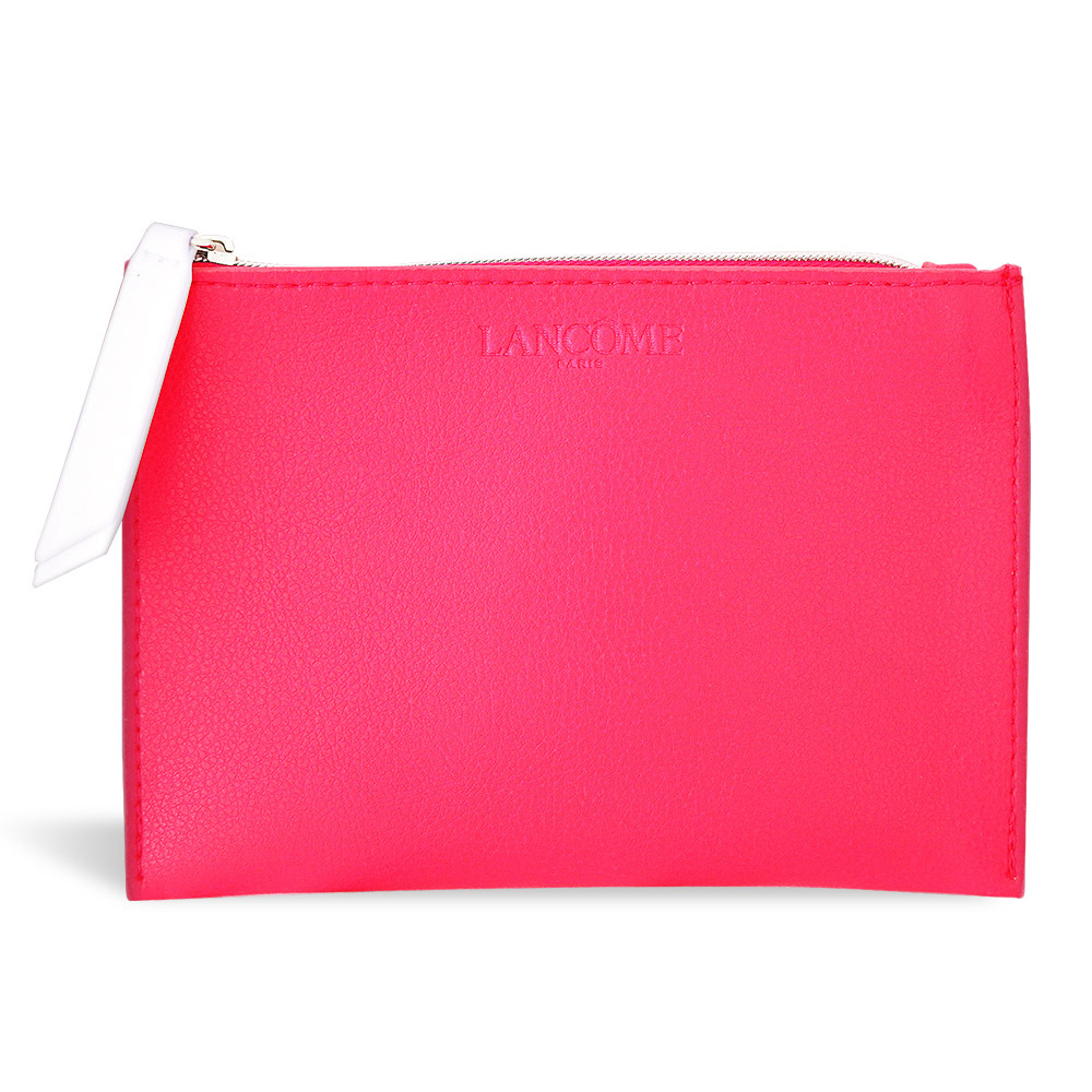 LANCOME 蘭蔻 20時尚桃紅化妝小包(15.9X11cm)