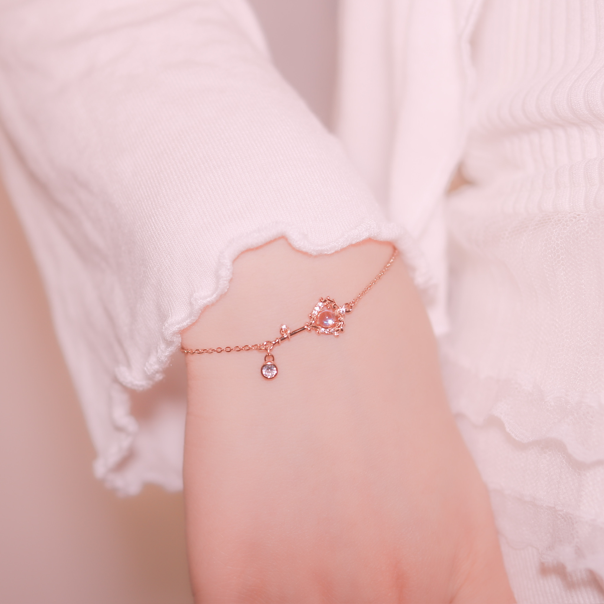 | 925純銀・玫瑰金 | 甜夢之鑰手鏈 | BR0842 |