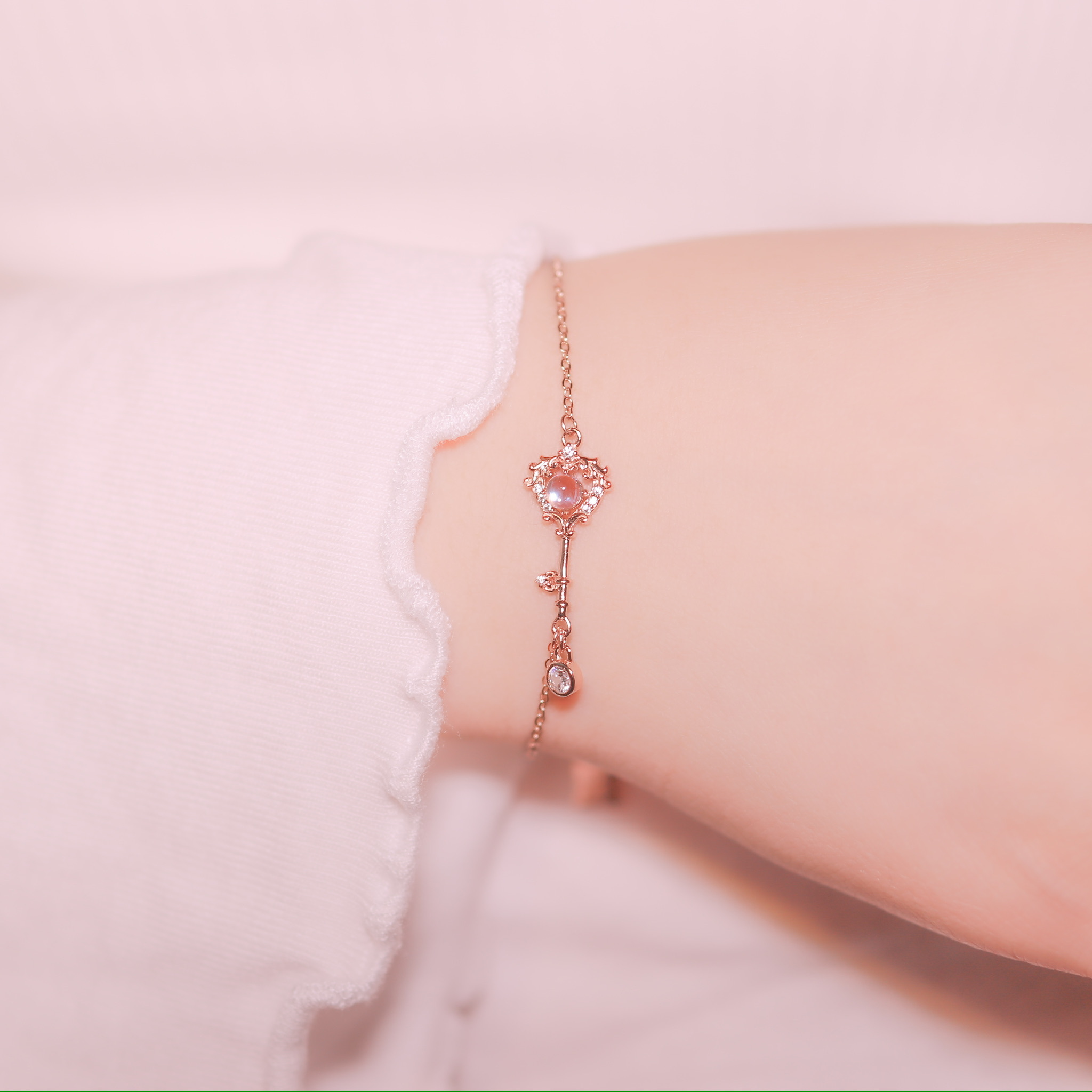 | 925純銀・玫瑰金 | 甜夢之鑰手鏈 | BR0842 |